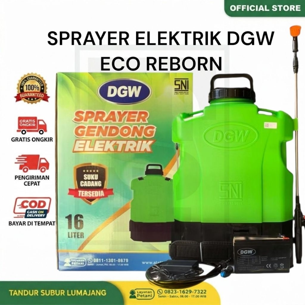 Tangki Semprot Elektrik Sprayer DGW ECO REBORN 16 LITER Electric Battery Cas Listrik