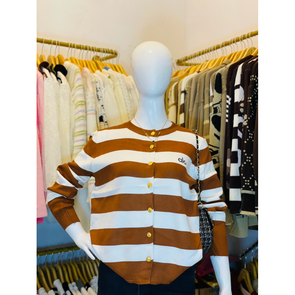 ALO SWEATER RAJUT KANCING CARDIGAN WANITA