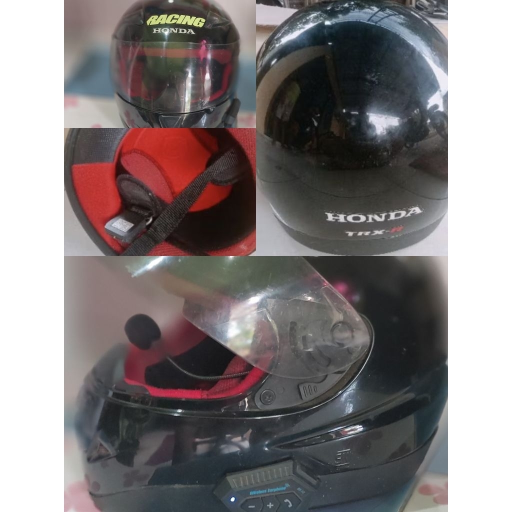 HELM HONDA ORIGINAL FULL FACE + BLUETOOTH HANDSFREE