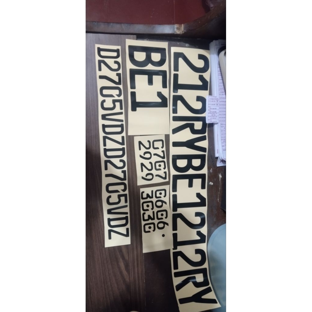Stiker Nomor Plat Motor Mobil Reflektif