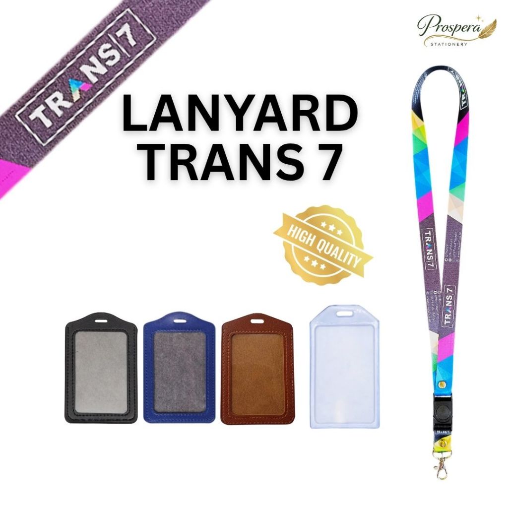(READY) Tali ID Card Lanyard Card Holder TRANS 7 - Full 2 Sisi Bahan Soft Tissue Berkualitas