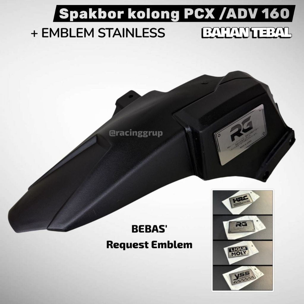 SPAKBOR KOLONG PCX 160 ABS CBS ADV 160 PCX 2025 + STAINLESS EMBLEM MASTER619