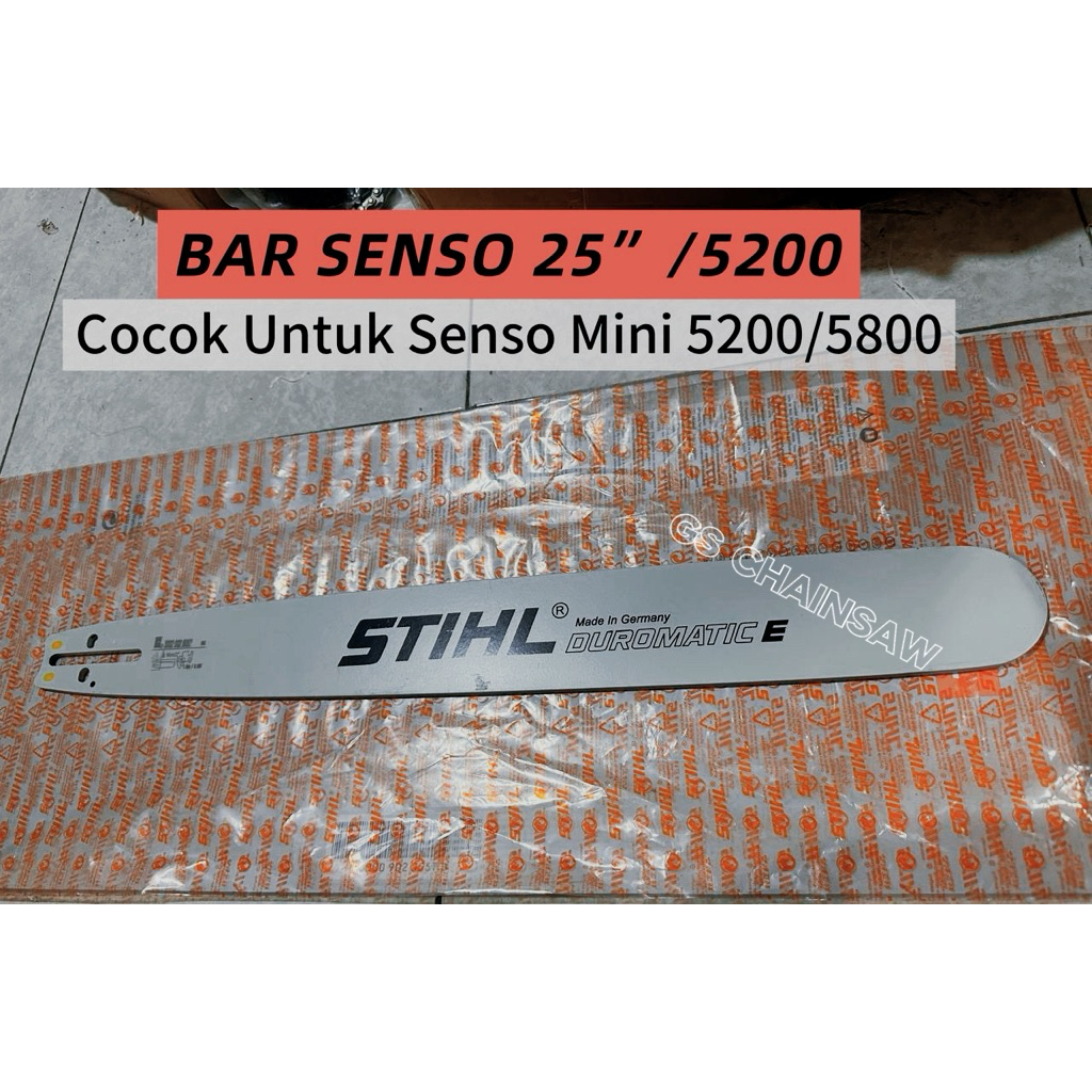 Bar 25 inch Stihl untuk Chainsaw Mini type 5200/5800/6500.Bar Senso 25"/42T untuk Senso Mini.