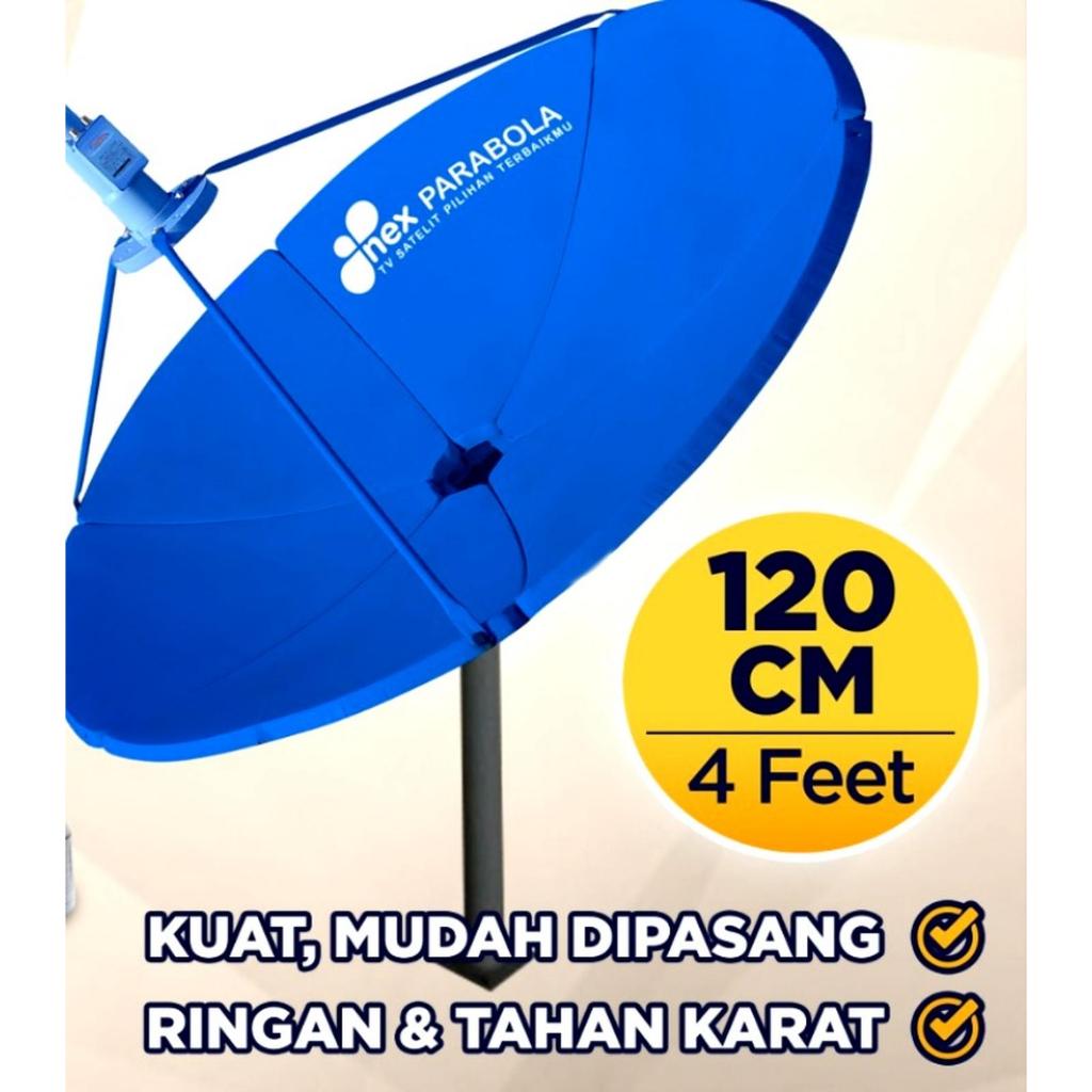 Antena Parabola Dish Solid offset Diameter 120cm Merk NexParabola Biru