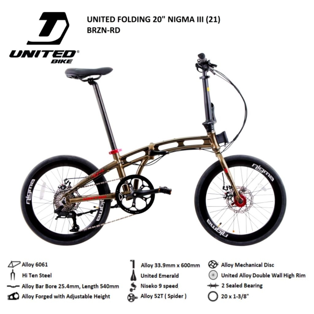 SEPEDA LIPAT UNITED 20  NIGMA III