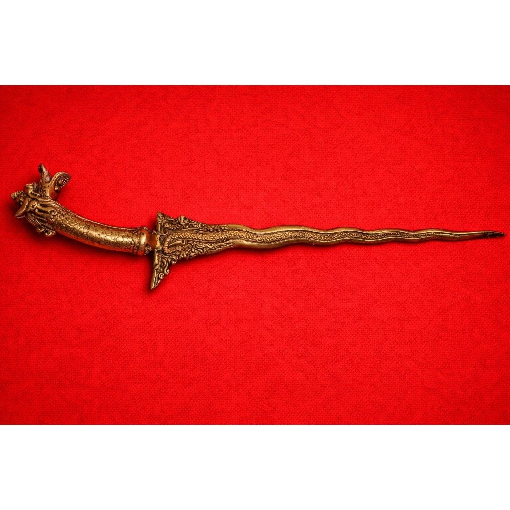 Keris Naga Runting Kuningan Ukir – Kerajinan Tradisional Koleksi Unik