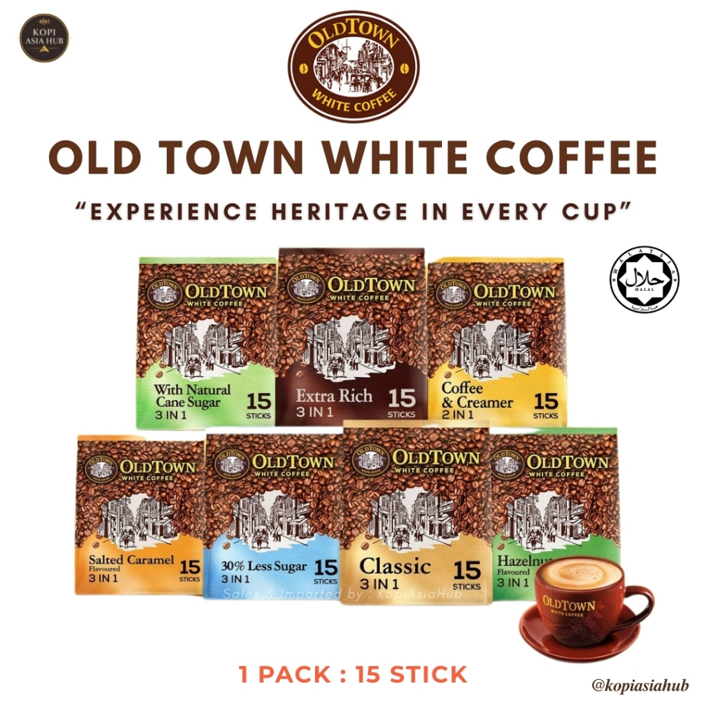 OLDTOWN WHITE COFFEE SEMUA VARIAN ISI 15STICK / OLDTOWN WHITE COFFEE CLASSIC / OLDTOWN WHITE COFFEE 