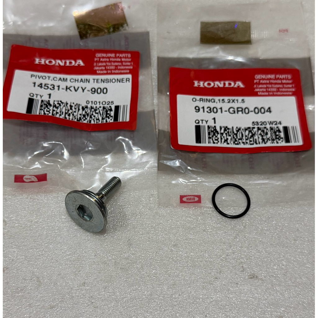 Baut L8 Lidah Tensioner + ORing 15.2x1.5 BeAT Scoopy Spacy Vario110 Ori AHM 14531KVY900 91301GR0004