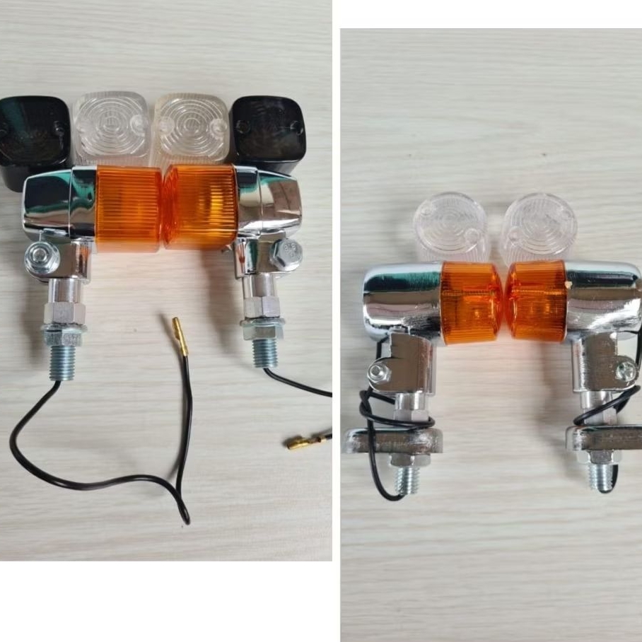 Lampu Riting Sein Motor CB Palu Bulat, | Lampu Riting Sein Motor CB Palu Kotak Double Mika Kuning