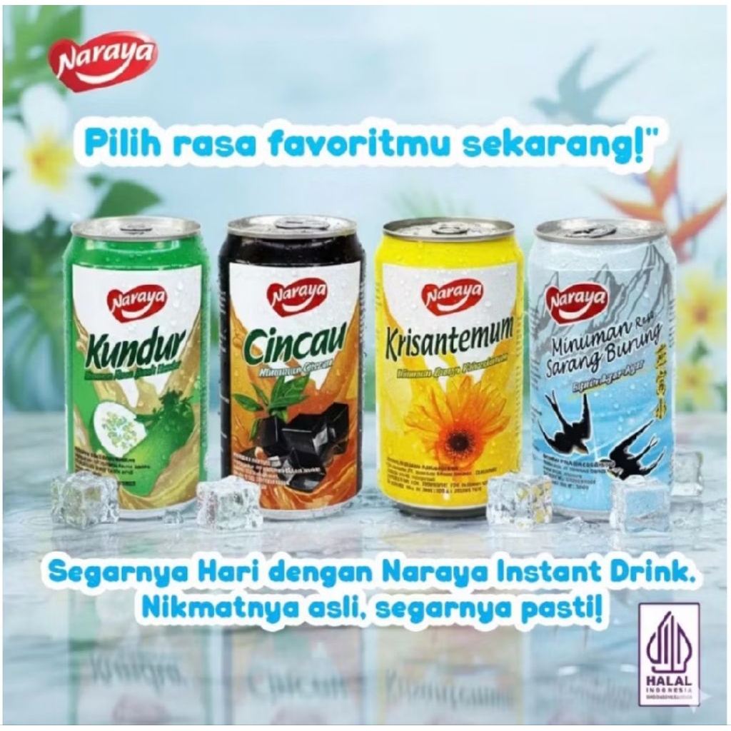 NARAYA MINUMAN KALENG||SARANG WALET NARAYA||CINCAU NARAYA||TEH BUNGA NARAYA|