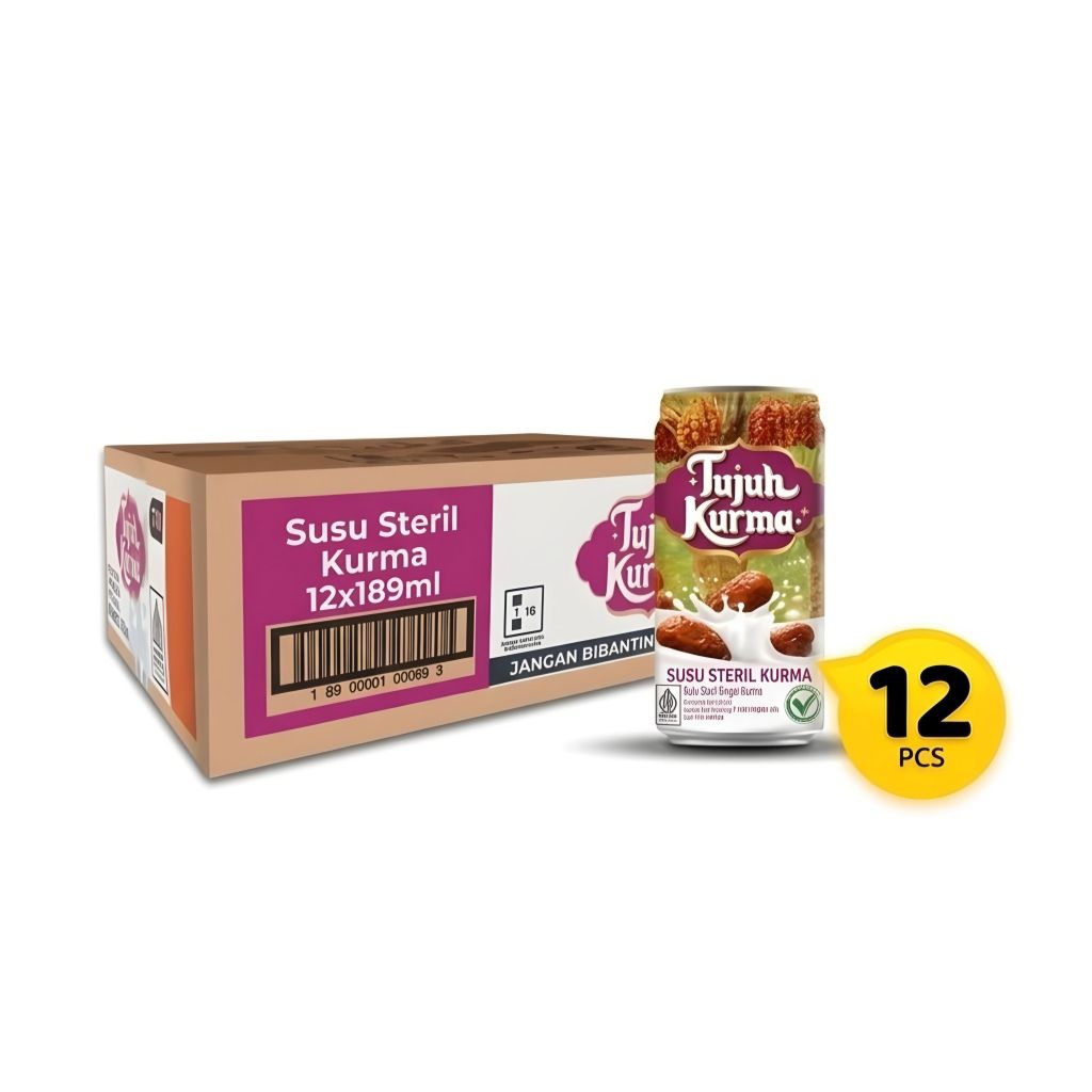 Susu Steril Tujuh Kurma 189ml Susu Kurma Kaleng Isi 12 Kaleng [Karton/Dus]