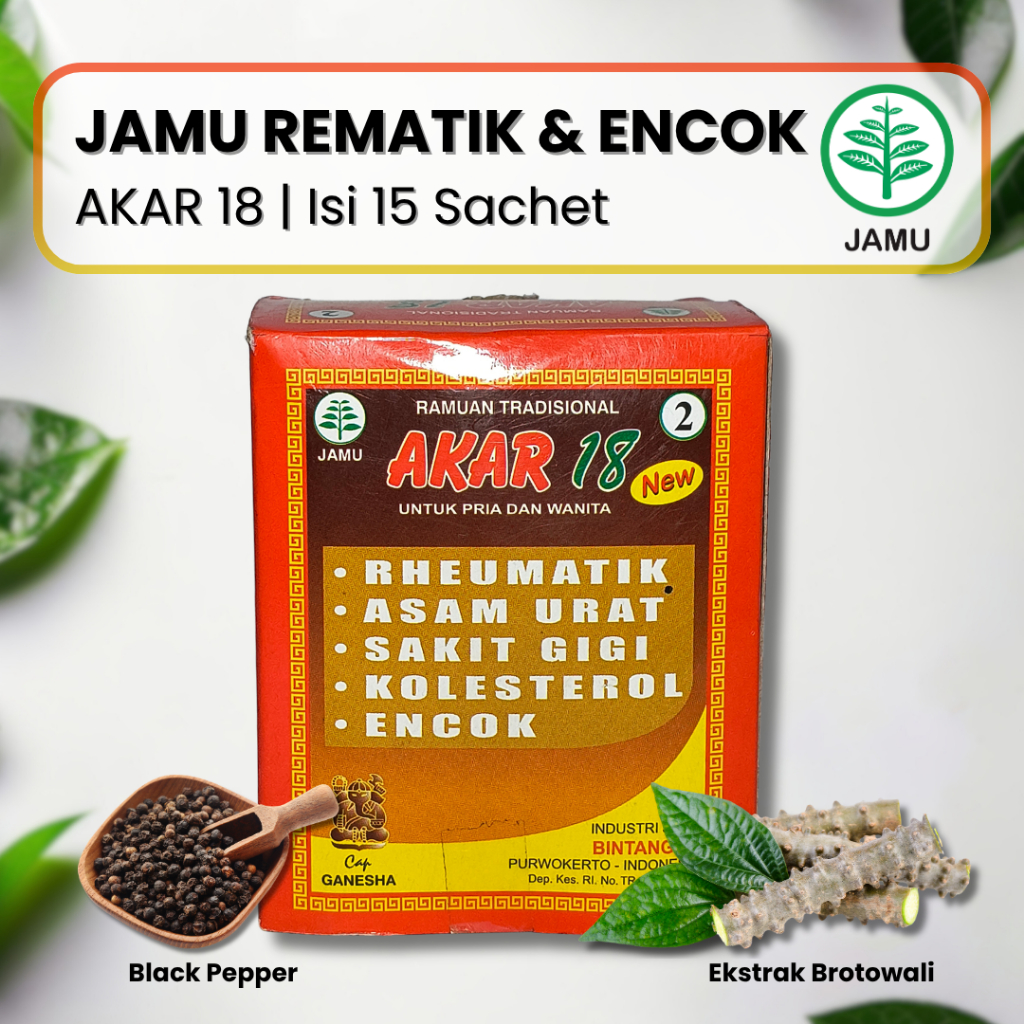 Jamu Herbal Akar 18 Serbuk Untuk Keluhan Reumatik dan Kolesterol