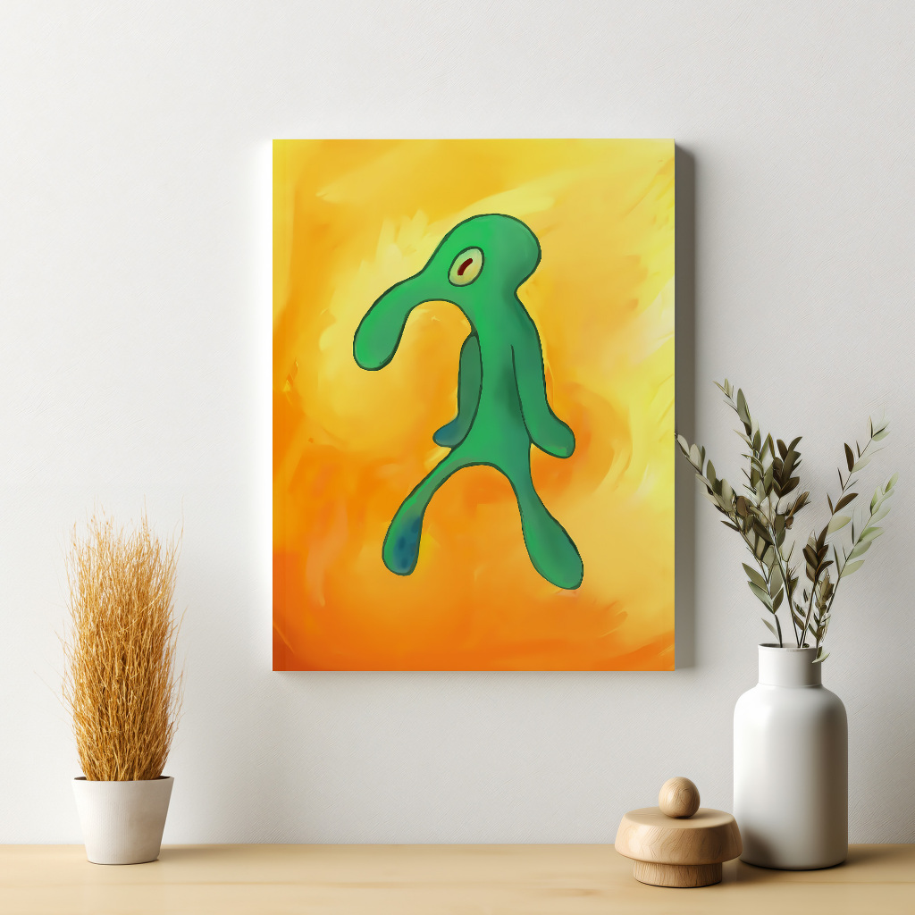 Poster Squidward Sponge Bob Dekorasi Hiasan Dinding