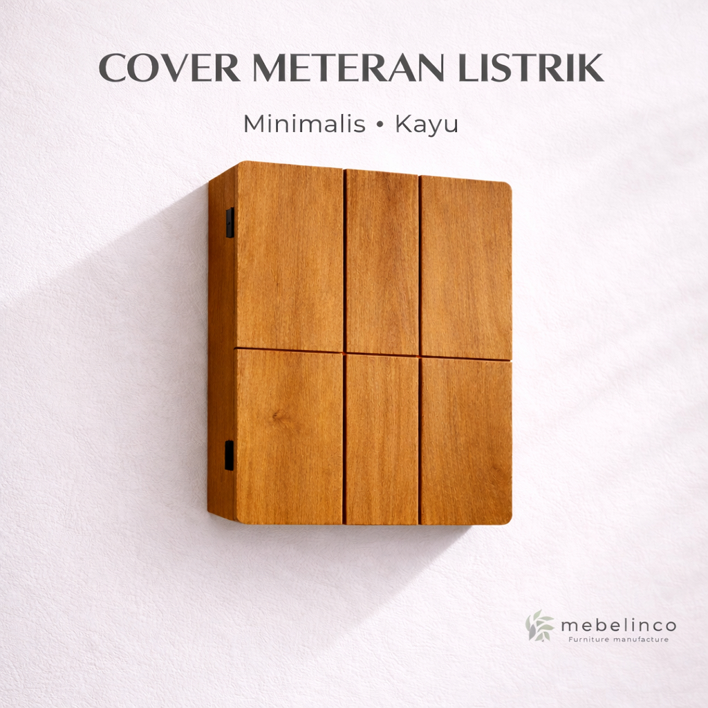 Cover Meteran Listrik Prabayar - Penutup Meteran Listrik Kayu - Token Penutup Meteran Listrik Minima