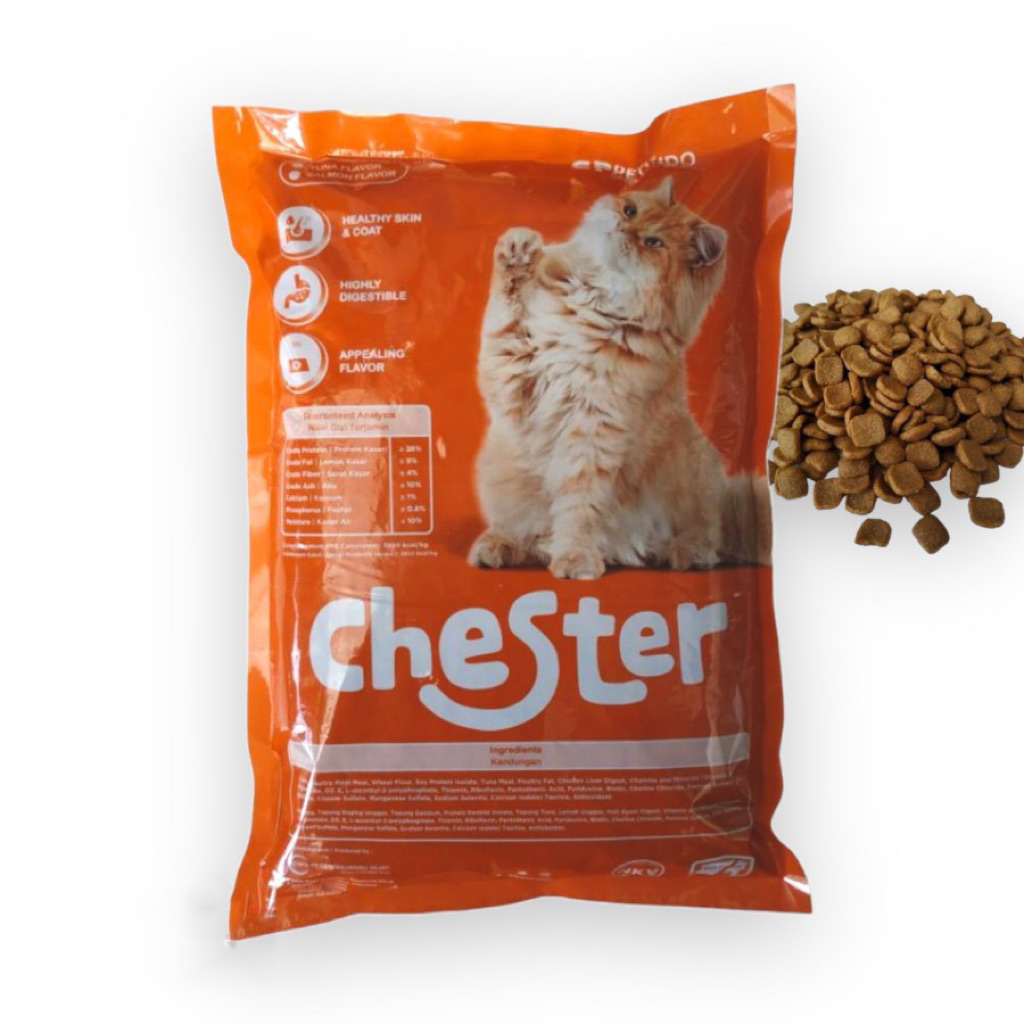 Makanan Kucing Kering Chester Tuna 800g - Kulit Sehat, Gigi Kuat, Omega 3&6