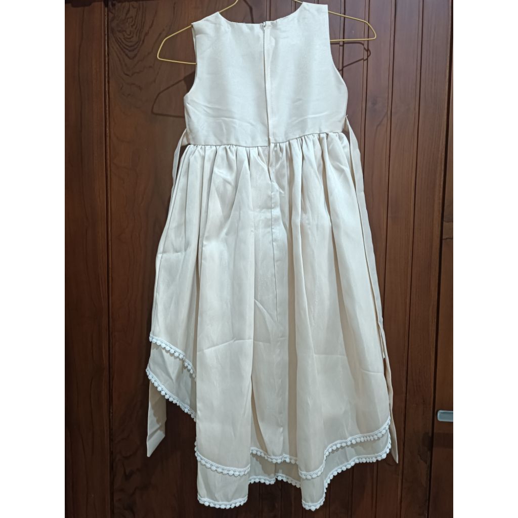 party dress kids dress pesta anak gold champagne 7-8t