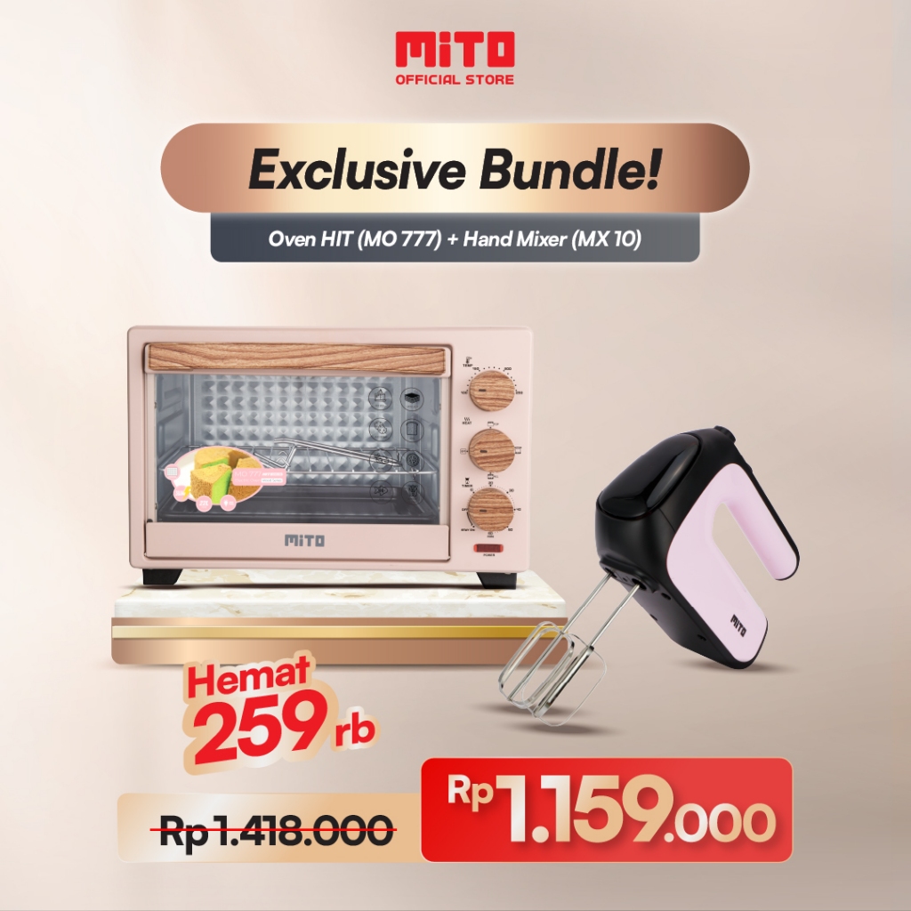 MITO Oven Listrik HIT Wood Series MO777 22L Original Pemanggang Kue dan Makanan