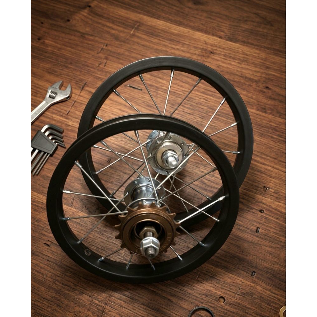 Velg sepeda 12 depan belakang alloy lengkap dengan gir