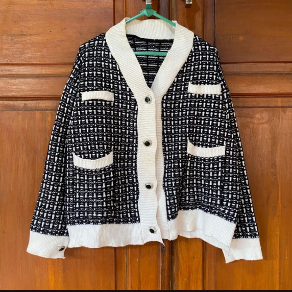 cardigan tweed rajut