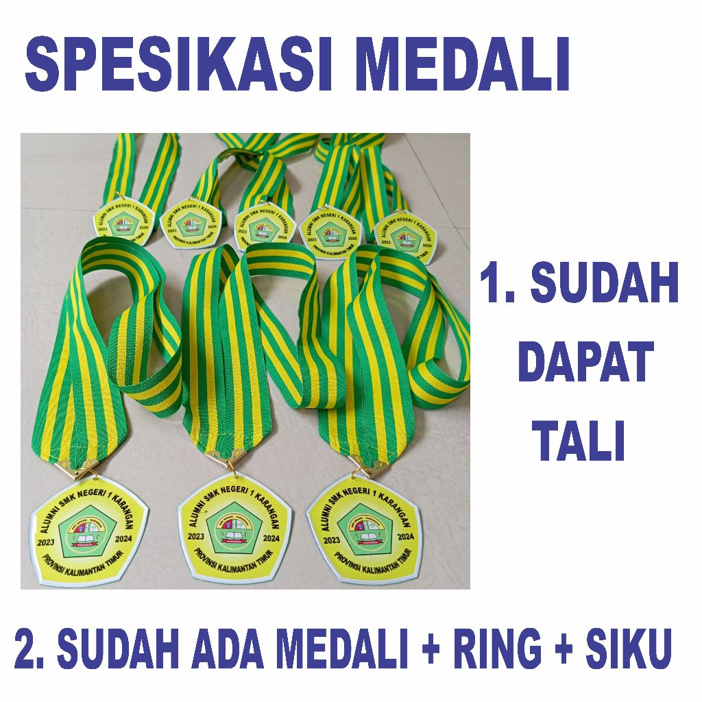 MEDALI WISUDA CUSTOM UNTUK SD SMP SMA
