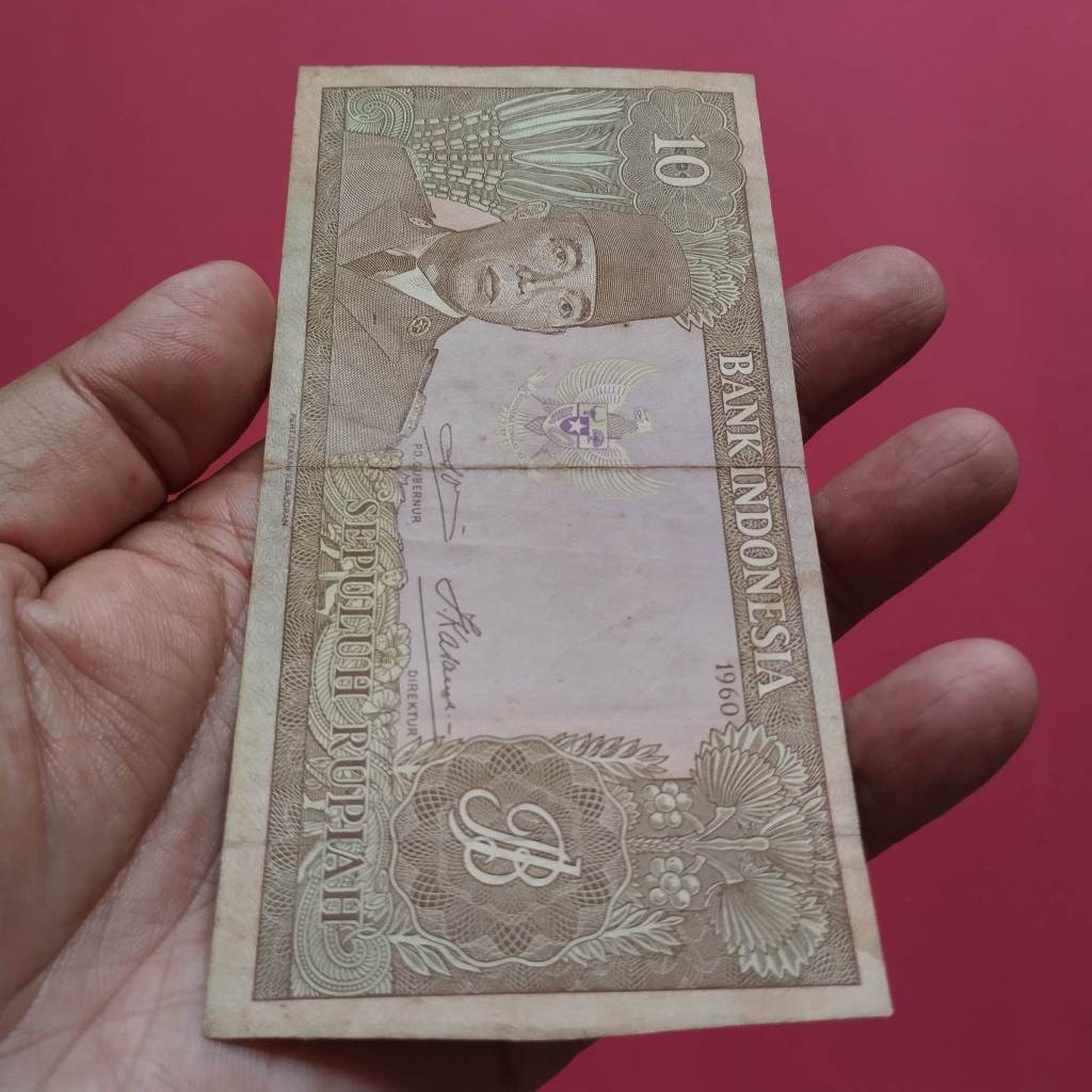 Uang Kuno Kertas Rp 10 Tahun 1960 Seri Soekarno UK 047