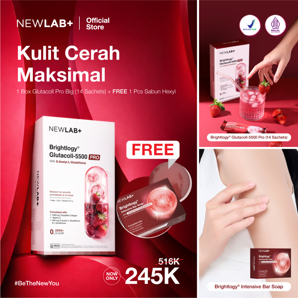 Special Bundling New Launch [ Glutacoll 5500 Pro+  Soap Bar] - Collagen Glutathione Drink | Sabun Ba