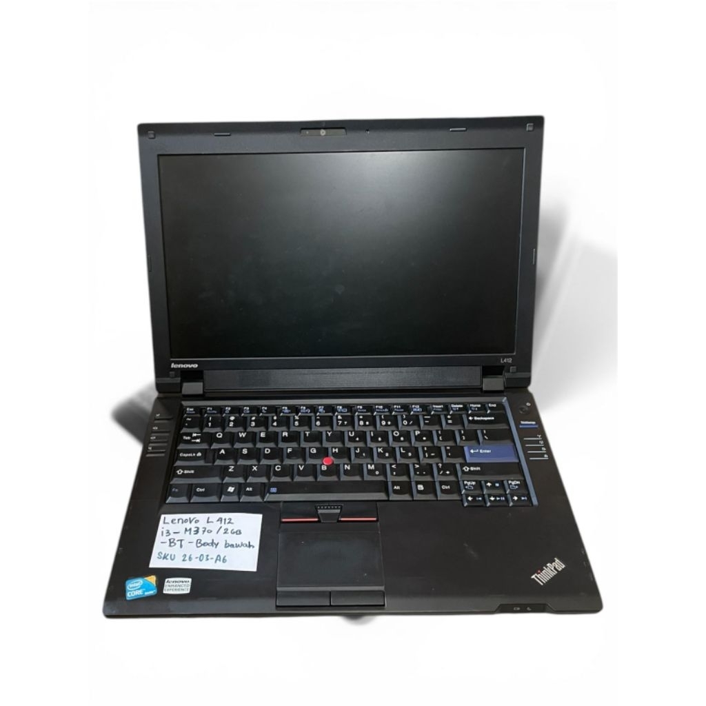Laptop Lenovo ThinkPad L412 Core i3 M370 Tanpa RAM HDD | Minus Baterai Body Bawah Murah