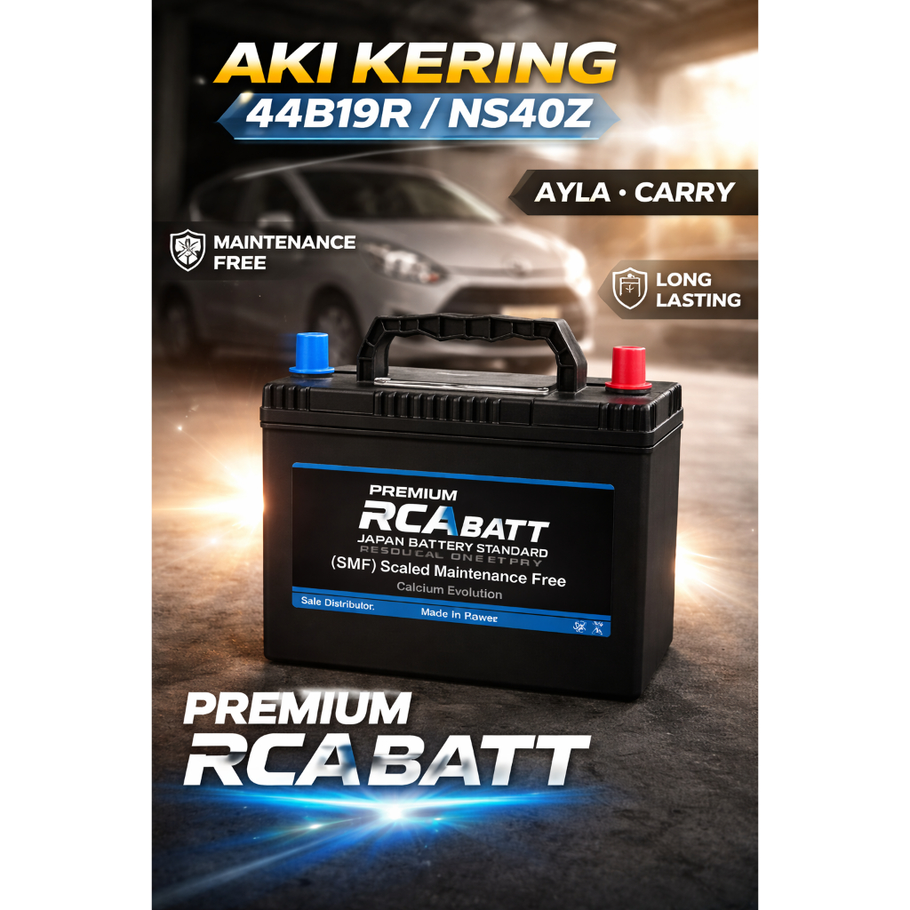 Aki kering Mobil AYLA RCA BATT Premium NS40ZL – Tahan Lama & Power Maksimal