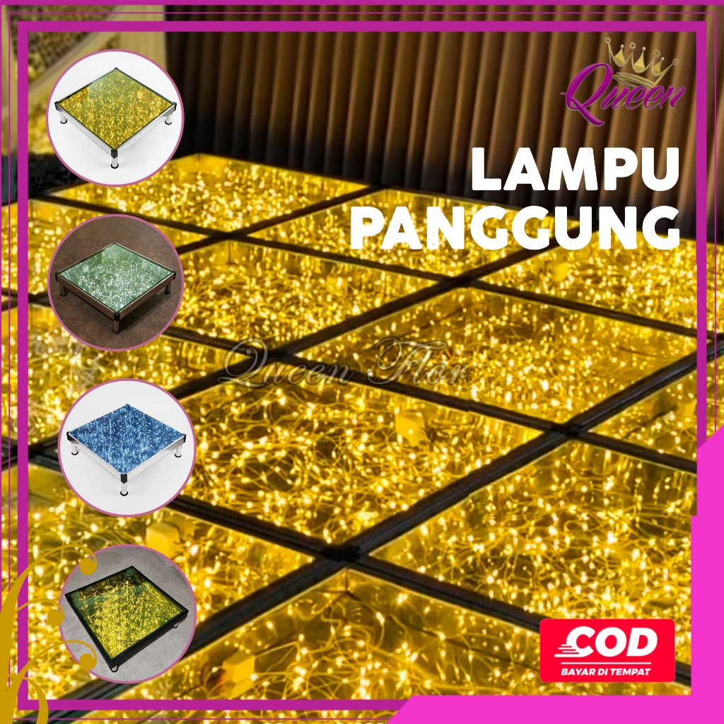 1 Set Lampu Kaca Panggung Akrilik Lantai Kaca Tempered Glass | Stage Lighting LED Starlit Dance And 