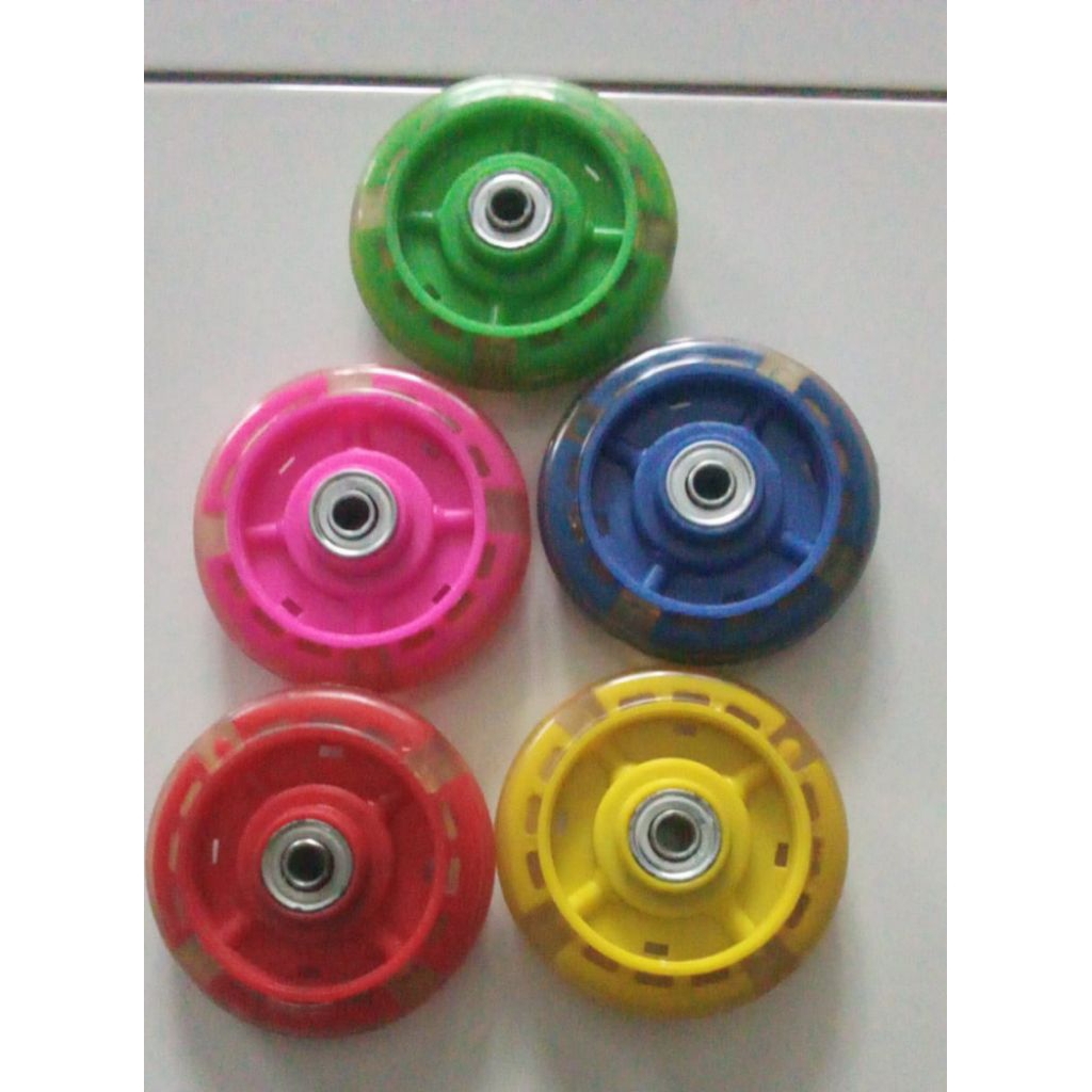 ban sepatu roda led multifungsi, ukuran 80mm