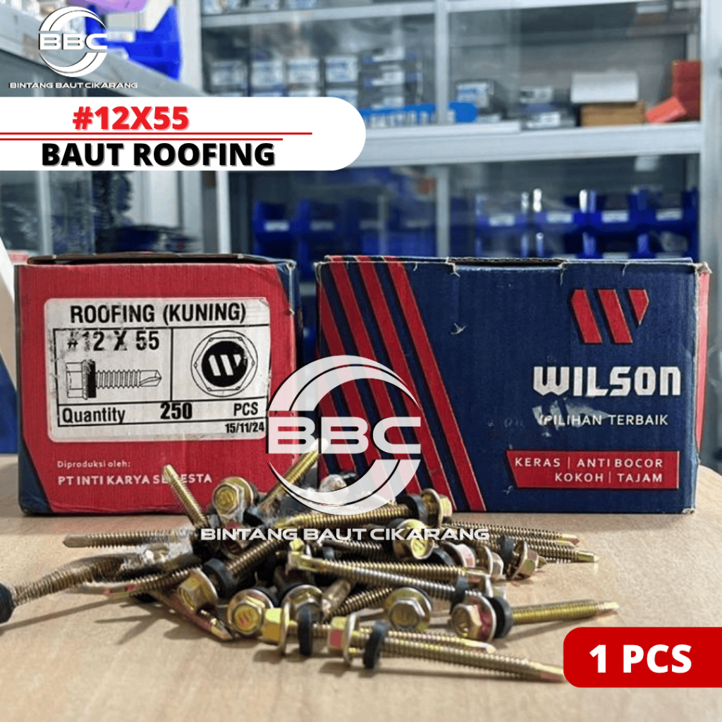 Sekrup Roofing SDS 12X55 Baut Roffing Baja Ringan HEX SDS