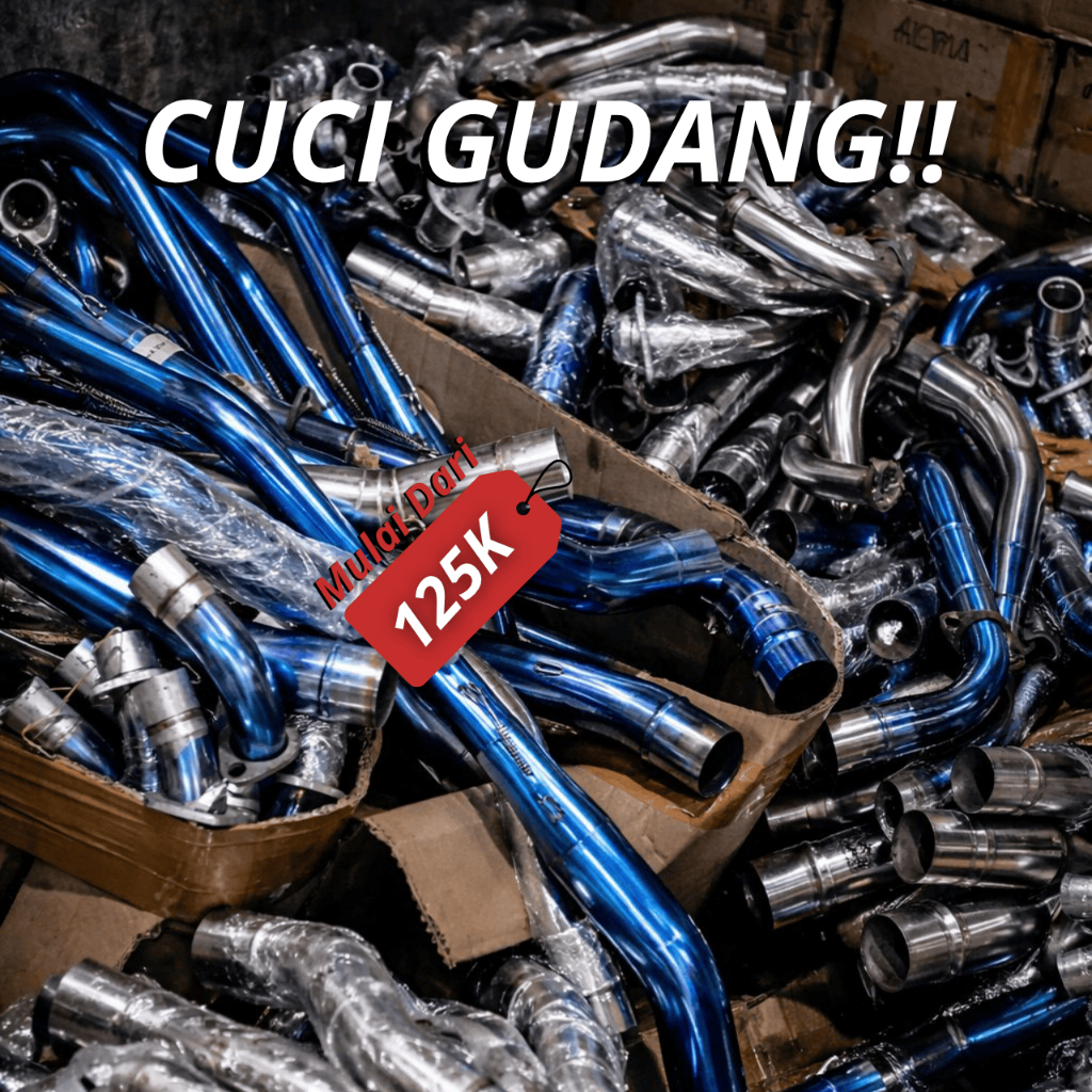 LEHERAN HEADER KNALPOT MATIC/SPORT 150cc/SPORT 250cc 1 silinder 2 silinder 4 silinder BLUE/STAINLES