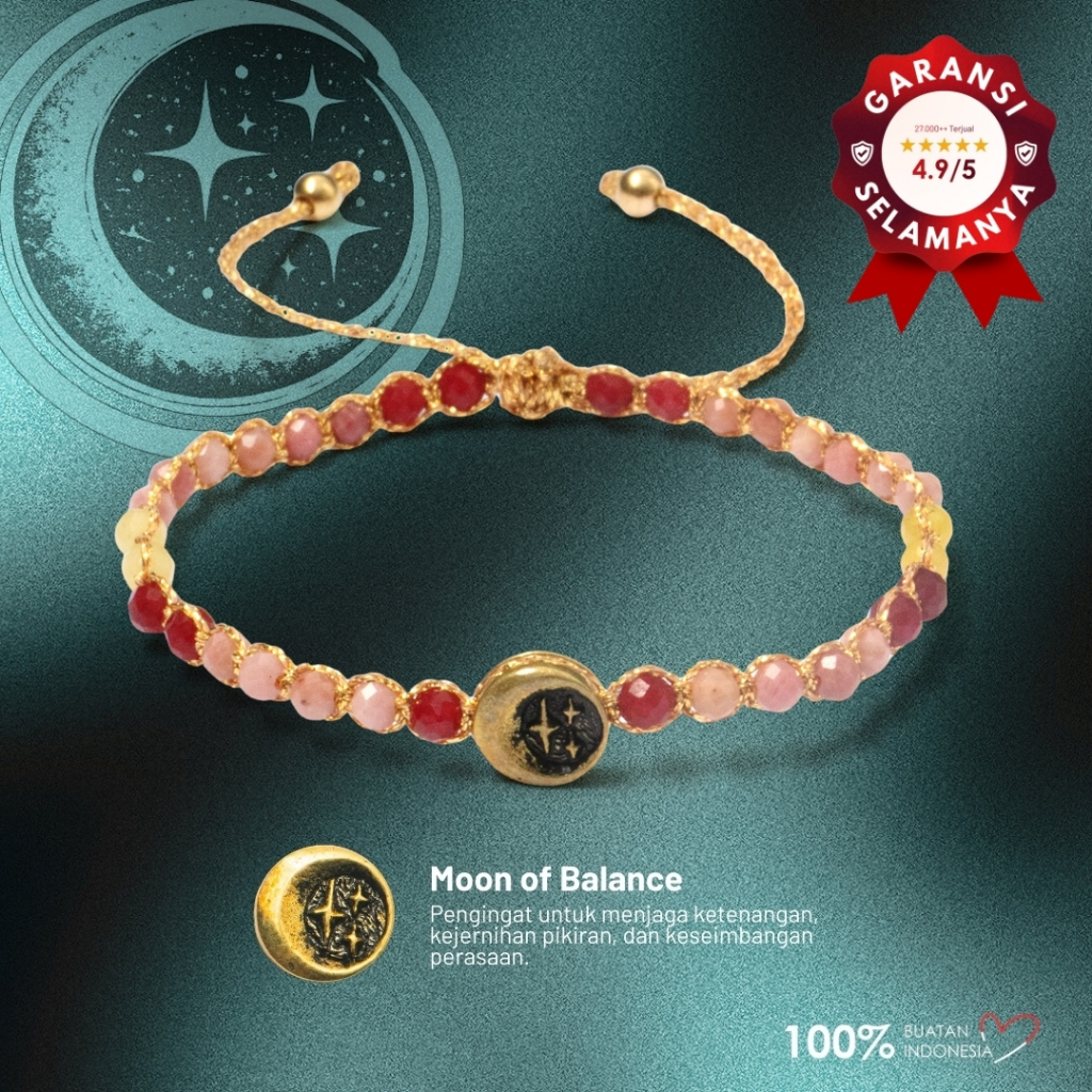 Maknavara - Moon of Balance - Bloom - RDNB Jewelry - Gelang Wanita/Pria - Batu Alam Natural - Gelang