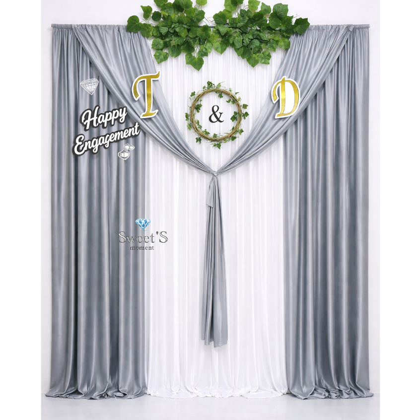 READY Paket Dekorasi Lamaran 2.2x2.2M Lengkap Murah Backdrop Engagement wedding