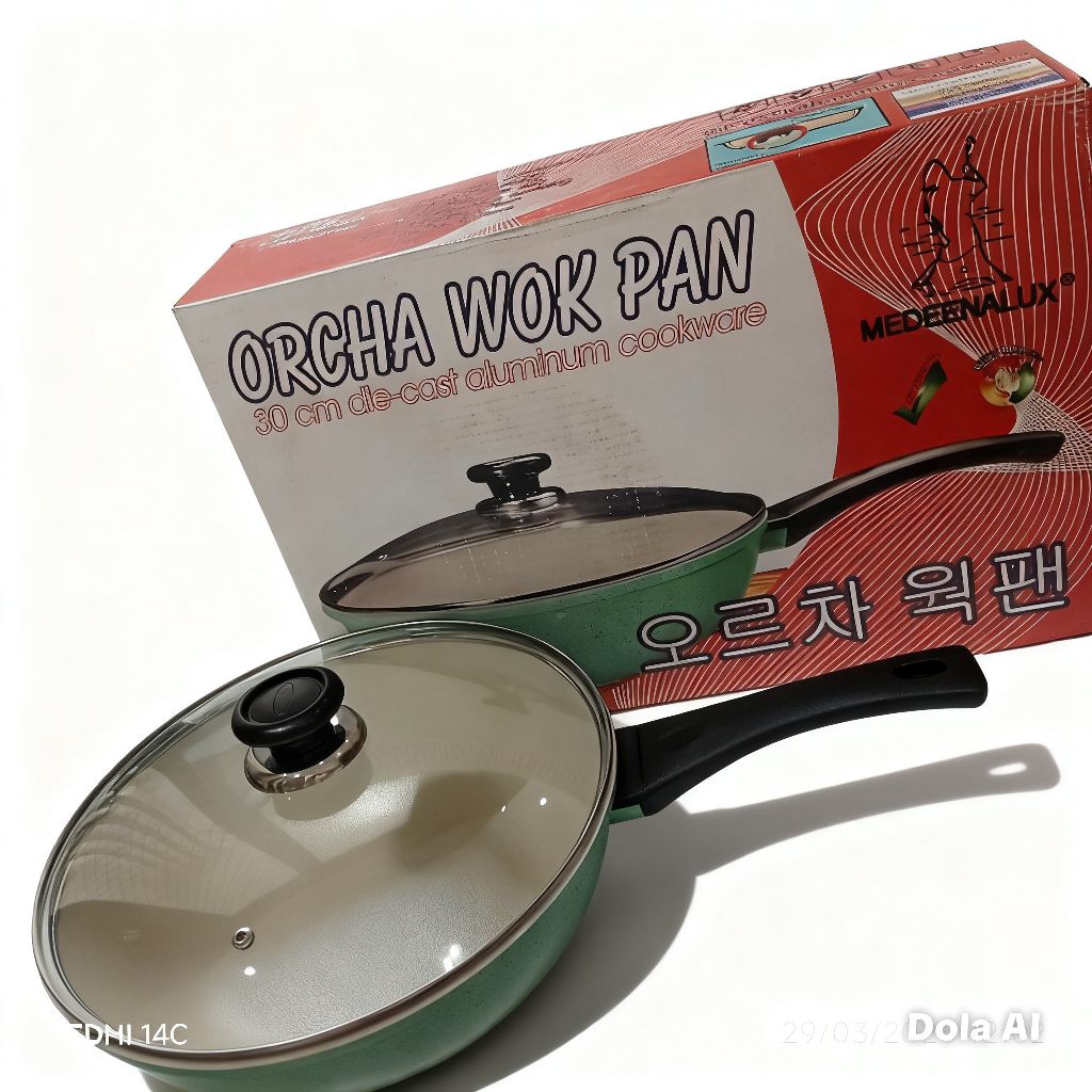 MEDEENALUX ORCHA WOK PAN DIE CAST ALUMINUM COOKWARE DIAMETER 30CM