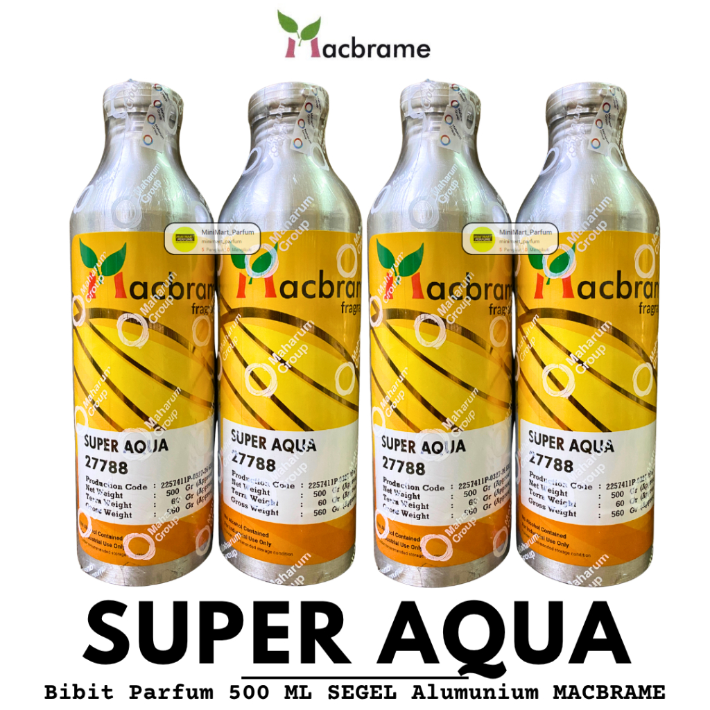 Bibit Parfum SUPER AQUA ( 500 ML SEGEL Alumunium ) MACBRAME B AQUA - Biang Parfum Murni Tahan Lama C