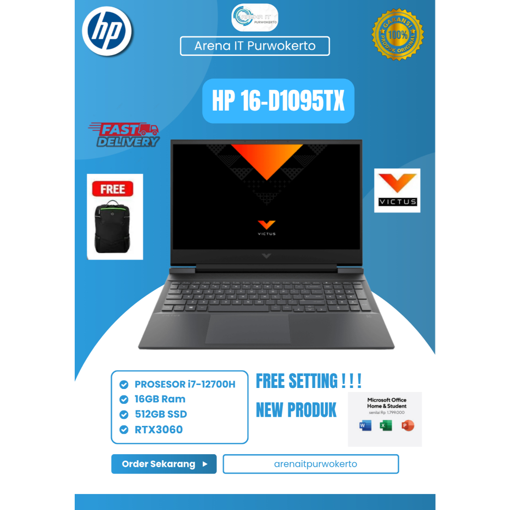 HP Victus 16-D1095TX – Mica Silver [i7 12700H-16GB-SSD 512GB-RTX3060]