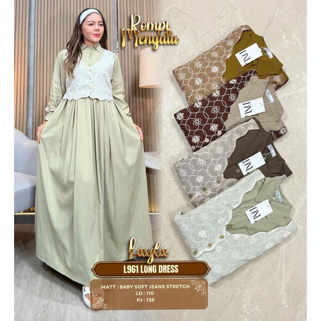 Layla gamis terbaru / terbaru gamis Layla / long dress Layla mila / gamis Layla