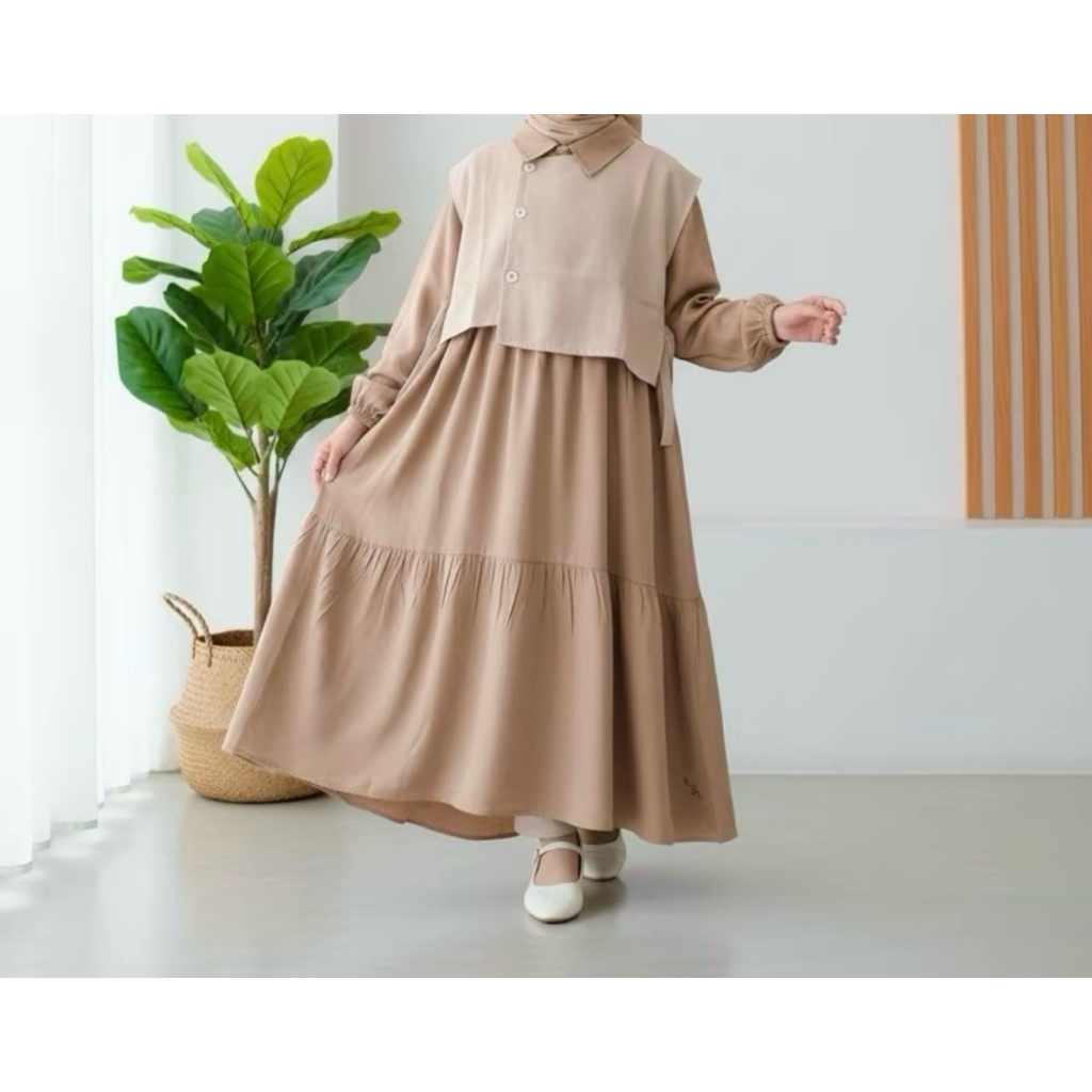 GAMIS ANAK SET ROMPI GAMIS MUSLIM ANAK PEREMPUAN REMAJA ANAK TANGGUNG 10 THN SAMPAI 15 THN GAMIS LEB