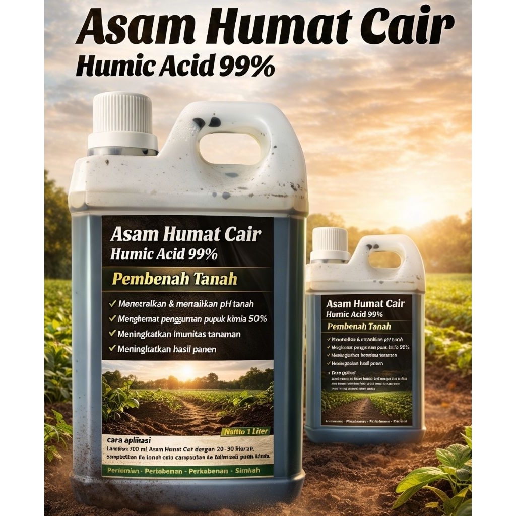 Asam Humat Cair. Humic Acid 99% pembenah tanah.
