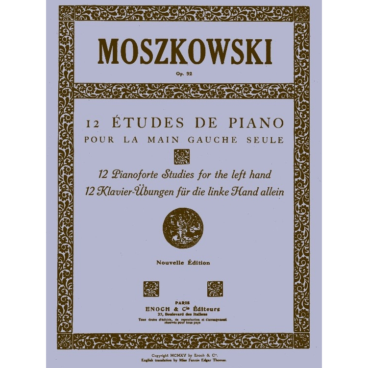 Buku Piano Moszkowski - 12 Etudes Piano