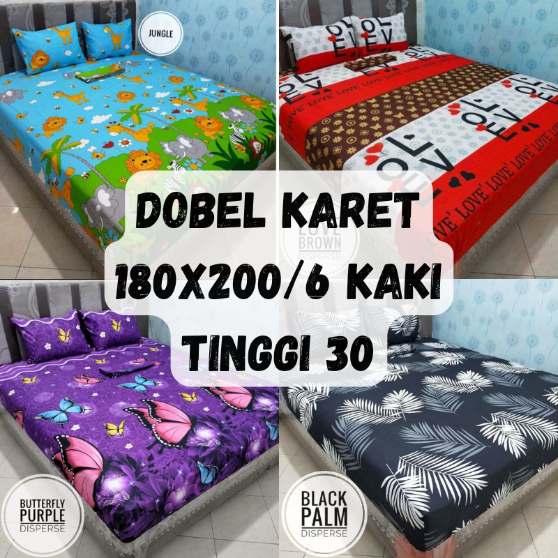 Sprei  Anti Geser Homemade 180x200x30 | Sprei Dobel Karet 6 Kaki Tinggi 30 cm | Sprei Ukuran 180x200
