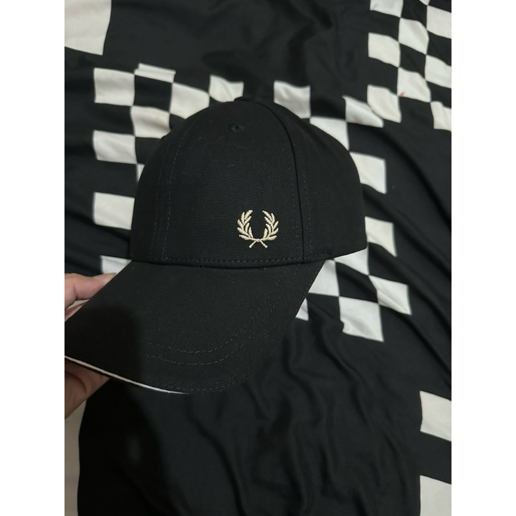 topi fred perry topi fp hitam