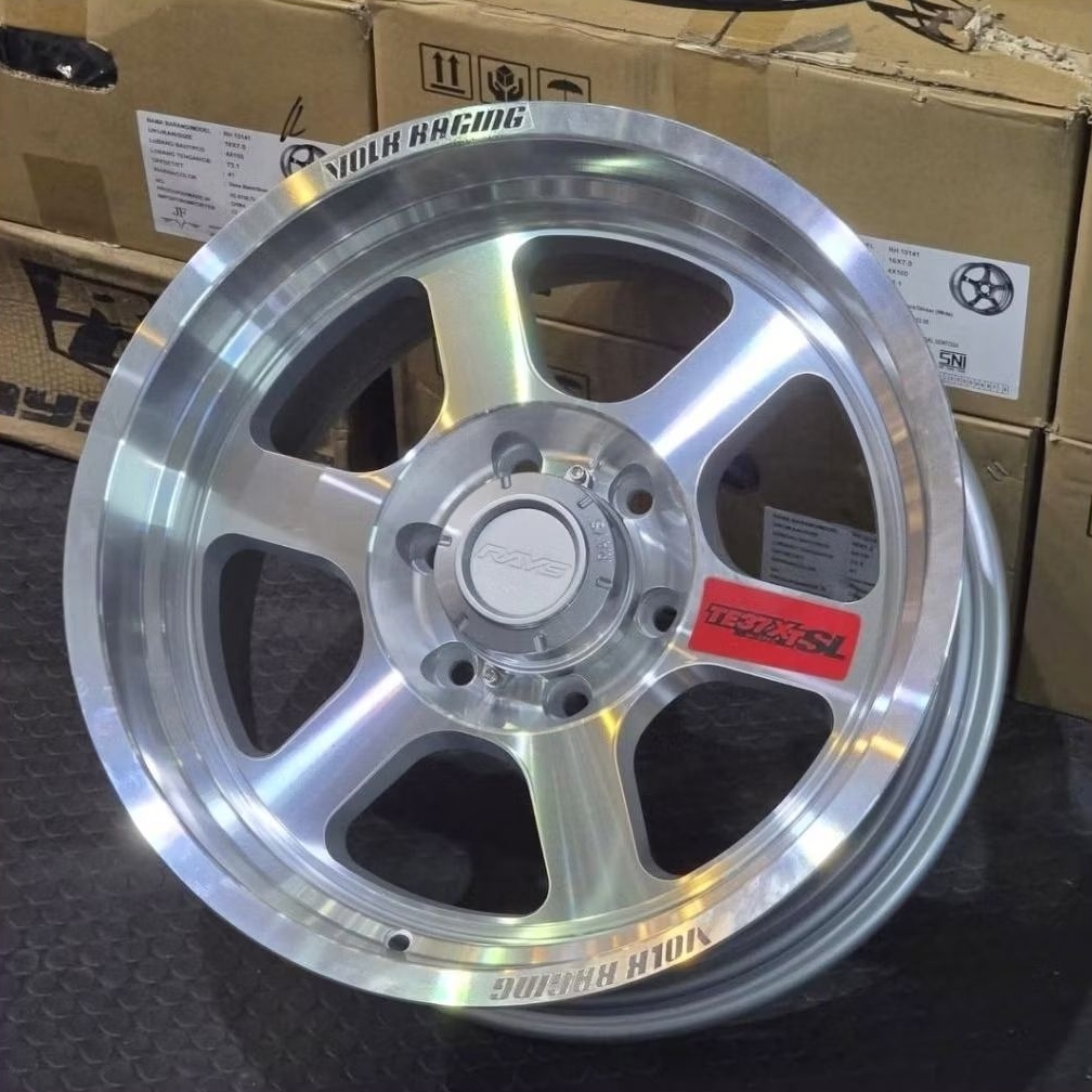 velg rally ring 18 VOLKRAYS TE37 XT FULL POLISH velg mobil racing r18 Triton hilux Ford everest paje