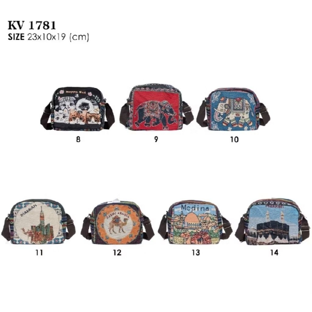 Tas Kanvas Selempang Tas Thailand Tas OlehOleh Haji & Umroh