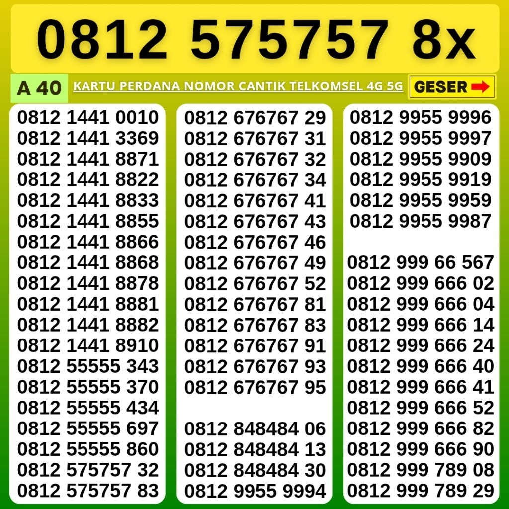 Nomor Cantik Telkomsel Simpati Panca Super 676767 Kartu Perdana Telkomsel Tsel Red Telkomsel 5g Telk
