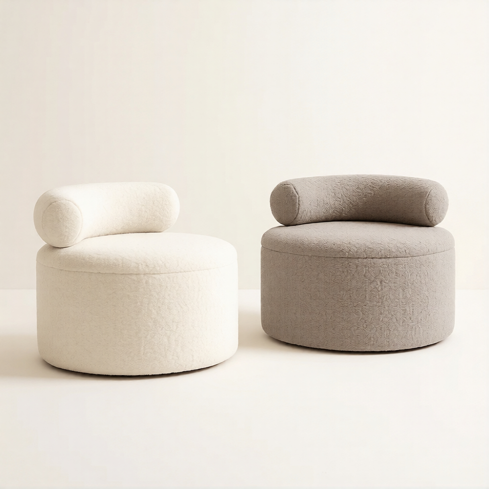 Storage Ottoman / Stool Ottoman Modern / Stool Bulat Ottoman Polos / Kursi Kecil Empuk Nyaman / Sofa