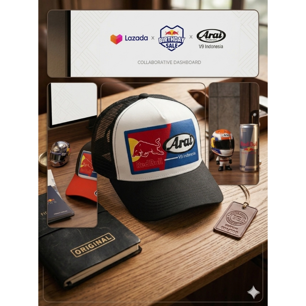 Topi Jaring Arai Redbull racing