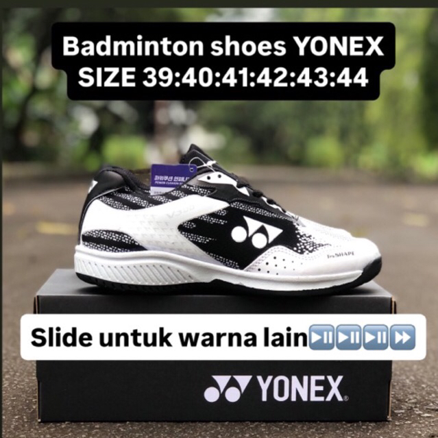sepatu pria putih hitam badminton yonex sole karet
