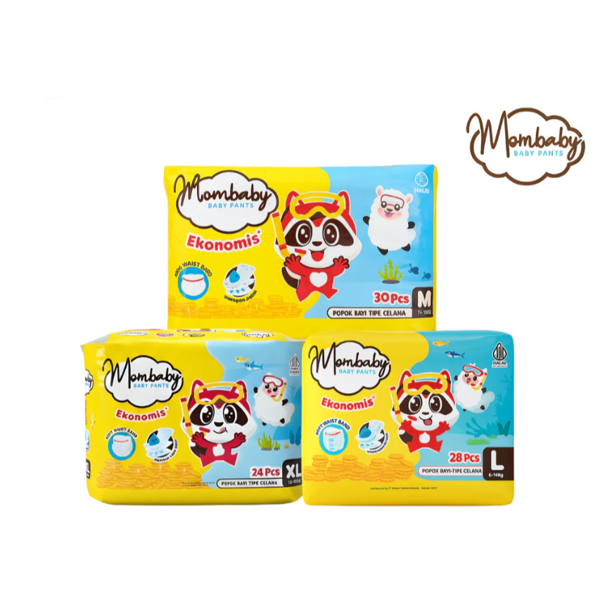 Pampers Bayi MomBaby Ekonomis / Popok Bayi MomBaby Ekonomis / Pampers MomBaby Ekonomis M30 L28 XL24 